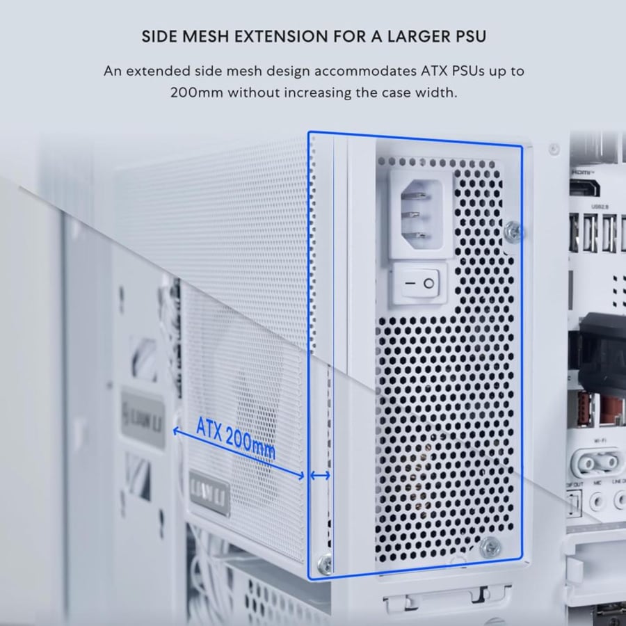 كيس كمبيوتر Lian Li O11 Dynamic Mini V2 Mini Tower - أبيض