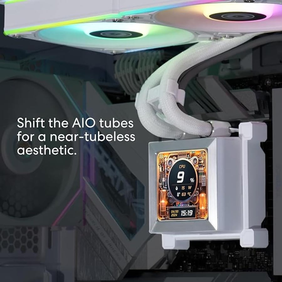 مبرد مائي Lian Li HydroShift LCD 360R - أبيض