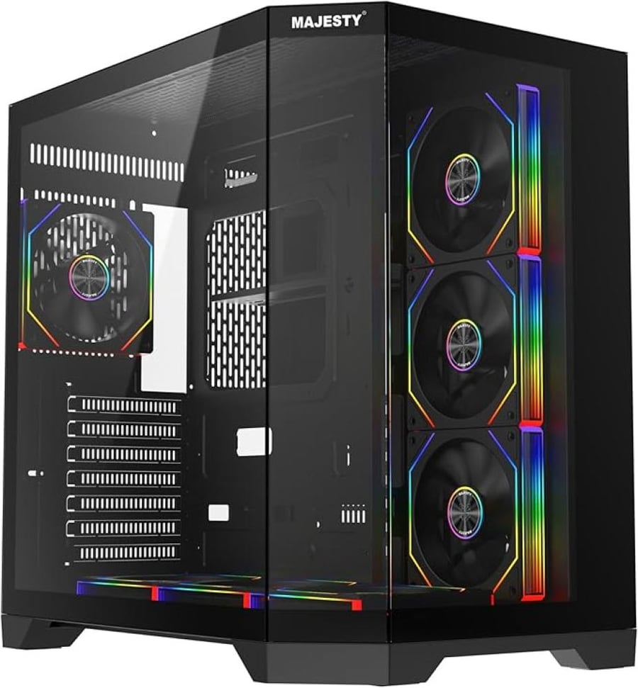 كيس كمبيوتر Majesty MID MAVERA 7 مراوح ARGB أسود