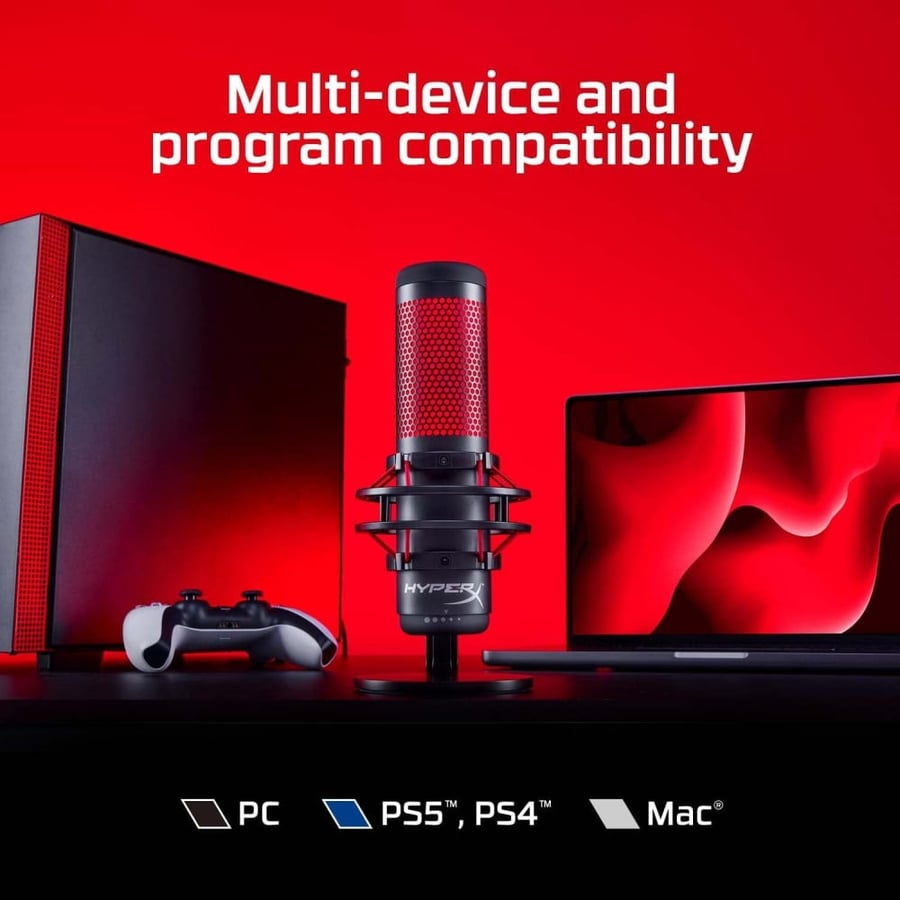 مايكروفون HyperX QuadCast - أسود / أحمر