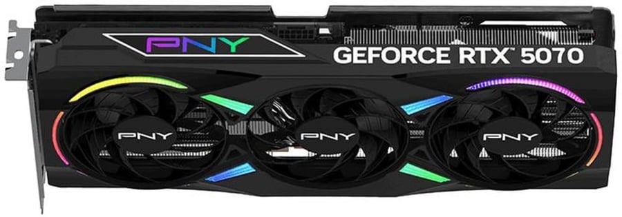 كرت شاشة PNY GeForce RTX 5070 ARGB EPIC-X RGB OC Triple Fan 12GB GDDR7 - أسود