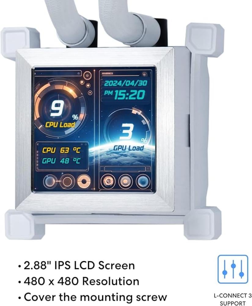 مبرد مائي Lian Li HydroShift LCD 360R - أبيض