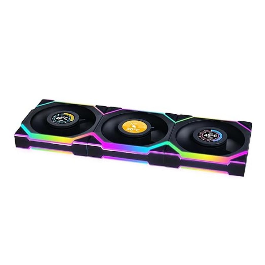 طقم مراوح كيس Lian Li UNI FAN SL Wireless LCD 120 3 مراوح أسود