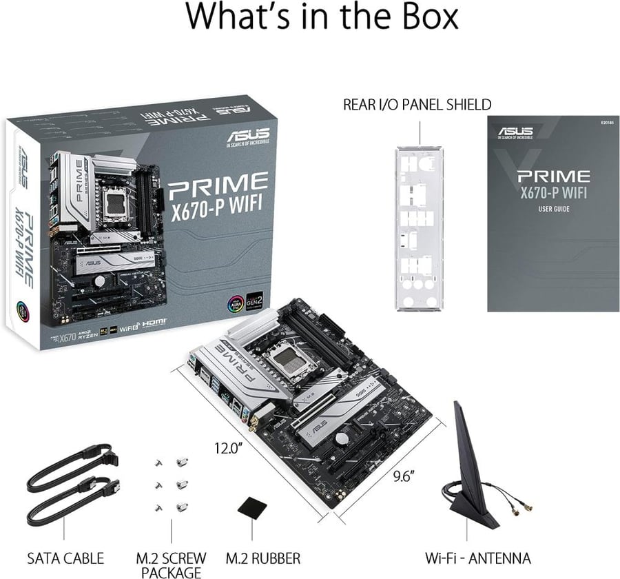 ASUS PRIME X670-P WIFI AM5 DDR5 ATX Wi-Fi 6 Motherboard