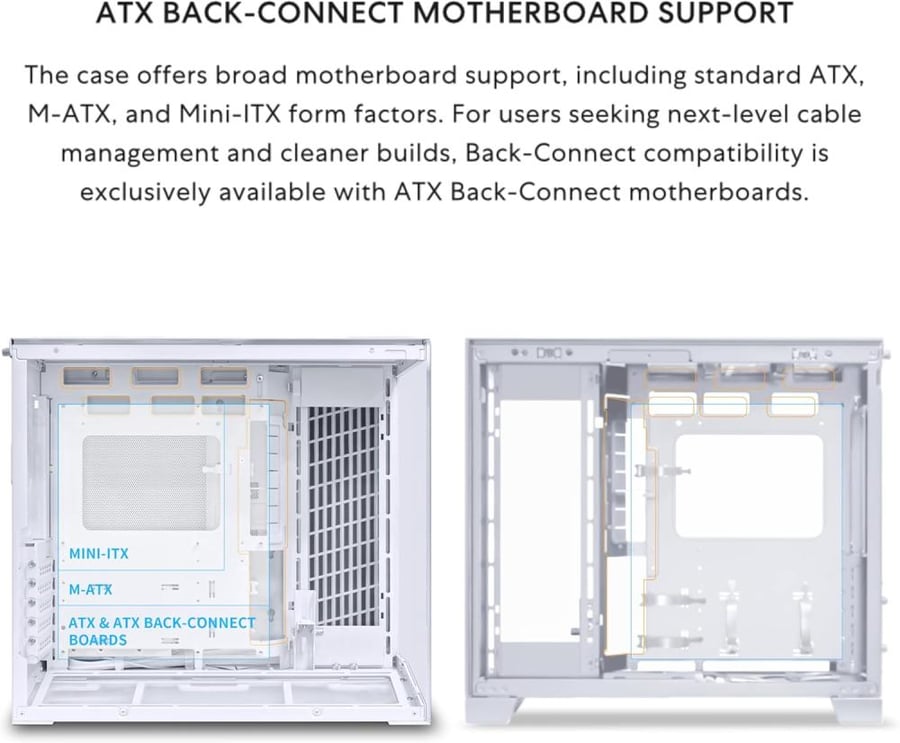كيس كمبيوتر Lian Li O11 Dynamic Mini V2 Mini Tower - أبيض