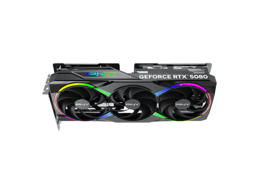 كرت شاشة PNY GeForce RTX 5080 ARGB EPIC-X RGB OC Triple Fan 16GB GDDR7 - أسود