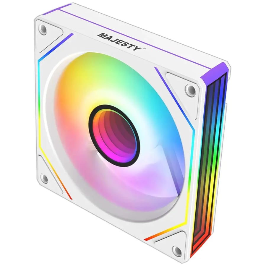 مروحة كيس Majesty Infinity 120mm ARGB PWM 1800RPM عادي Forward - أبيض