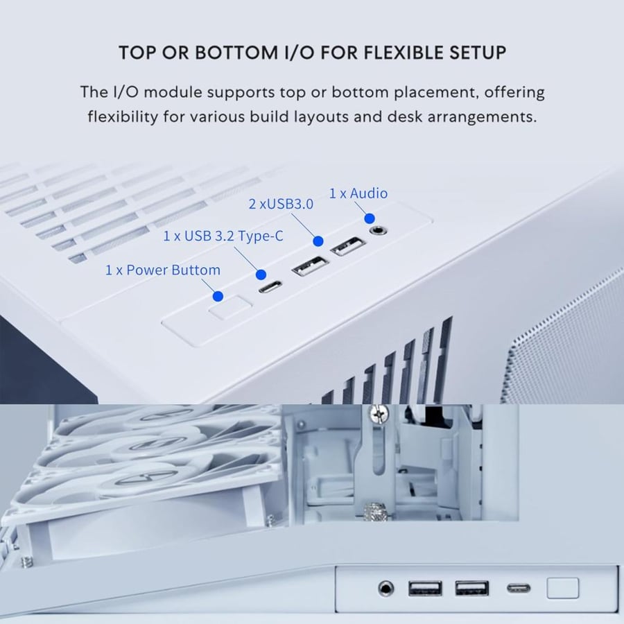 كيس كمبيوتر Lian Li O11 Dynamic Mini V2 Mini Tower - أبيض