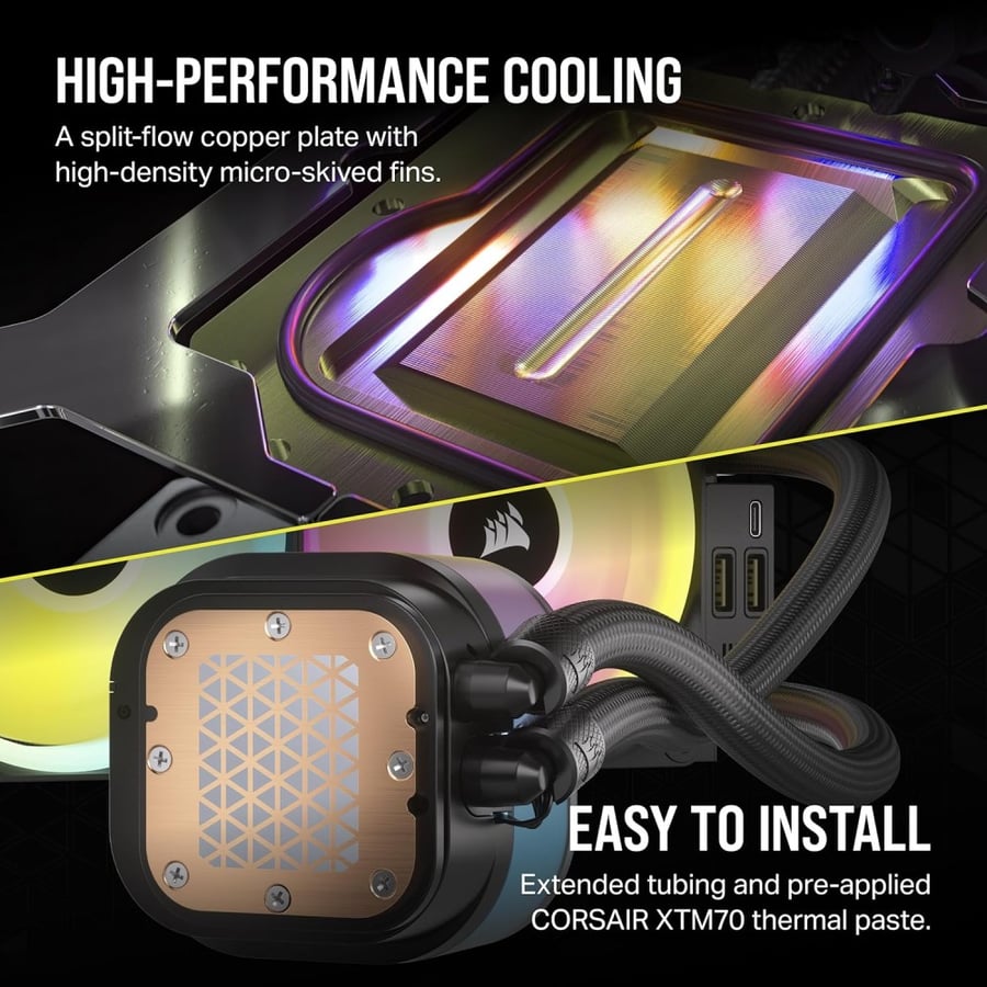 Corsair iCUE LINK H150i LCD 360mm AIO Liquid Cooler - Black