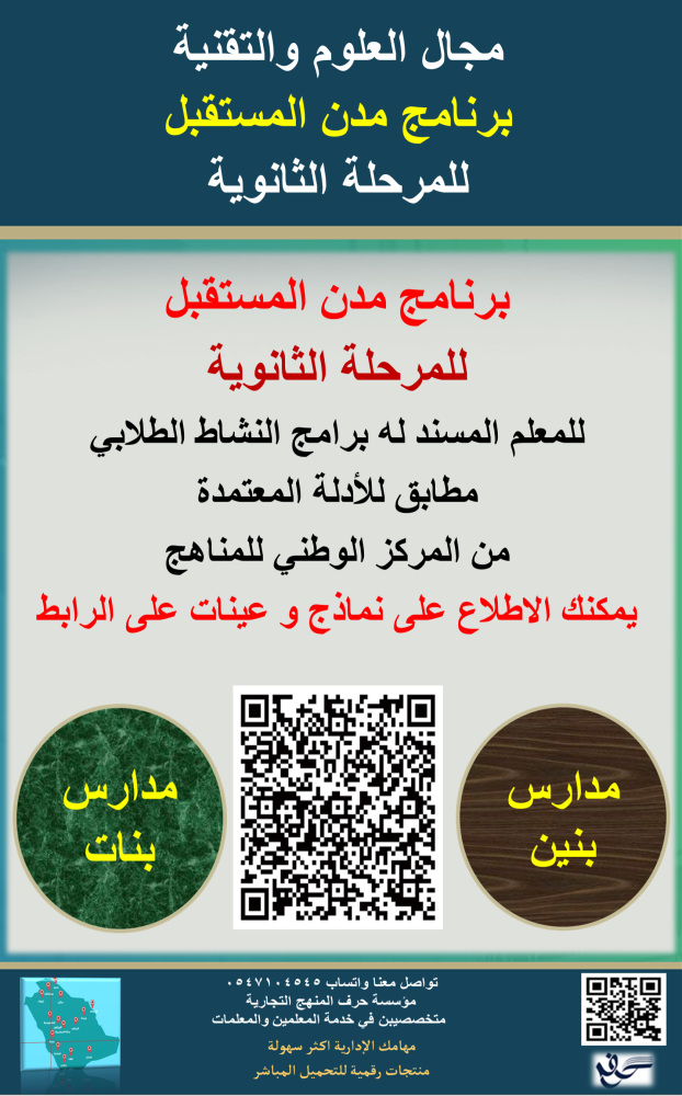 سجل معلم نشاط (  برنامج مدن المستقبل ) للمرحلة الثانوية