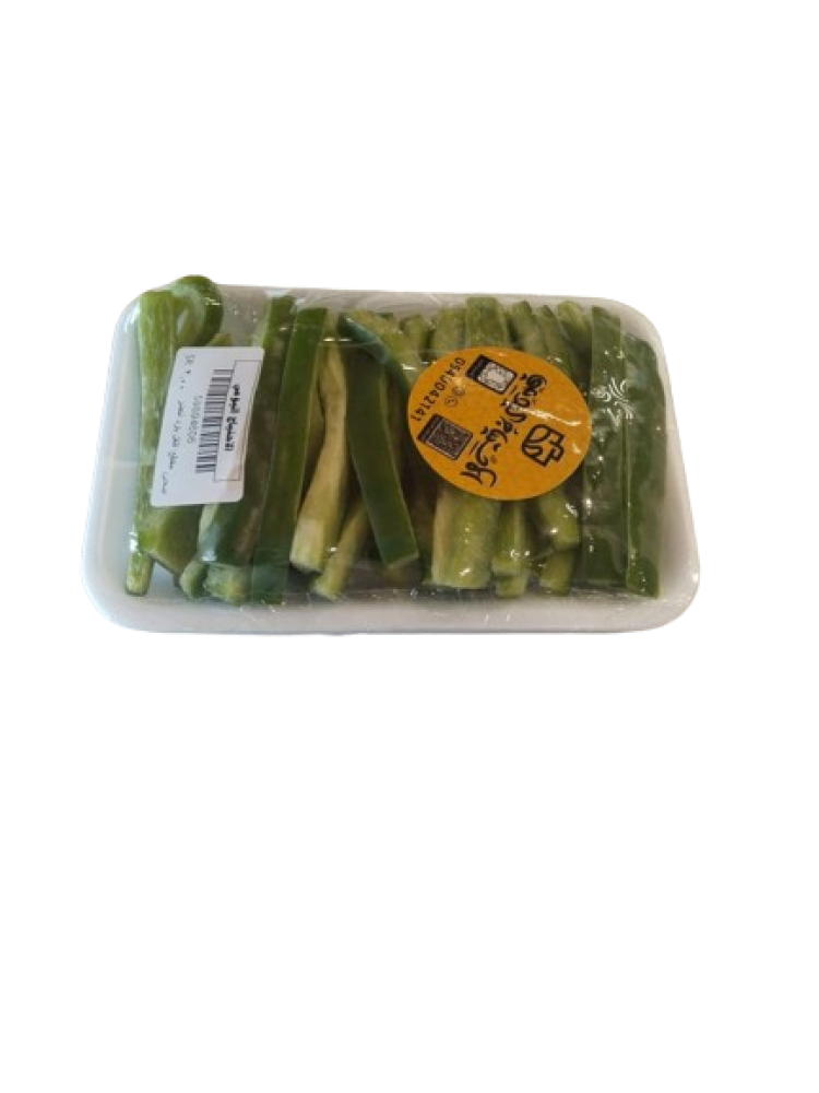 Cold green pepper sliced plate