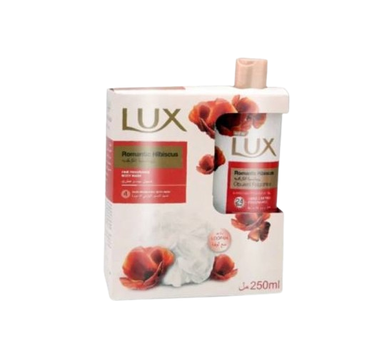Lux body wash Romantic hibiscus with loofah 250ml