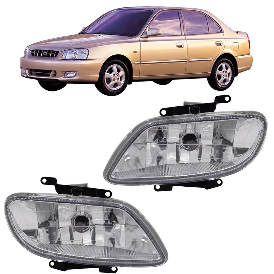 HY042 - مصباح ضباب سيارة هيونداي أكسنت 2001-2002 كشافات قطعتين
