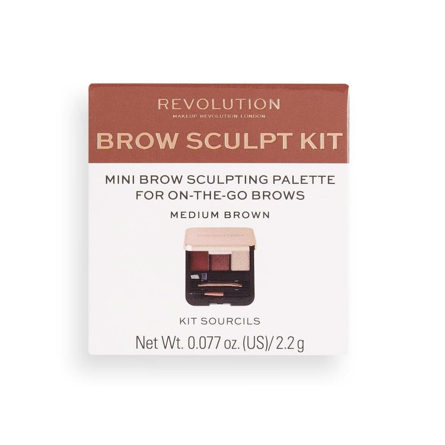 مجموعة نحت الحواجب من مكياج ريفوليوشن - بني متوسط-medium brown