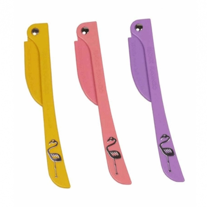 Flamingo folding barber razors - 3 pieces