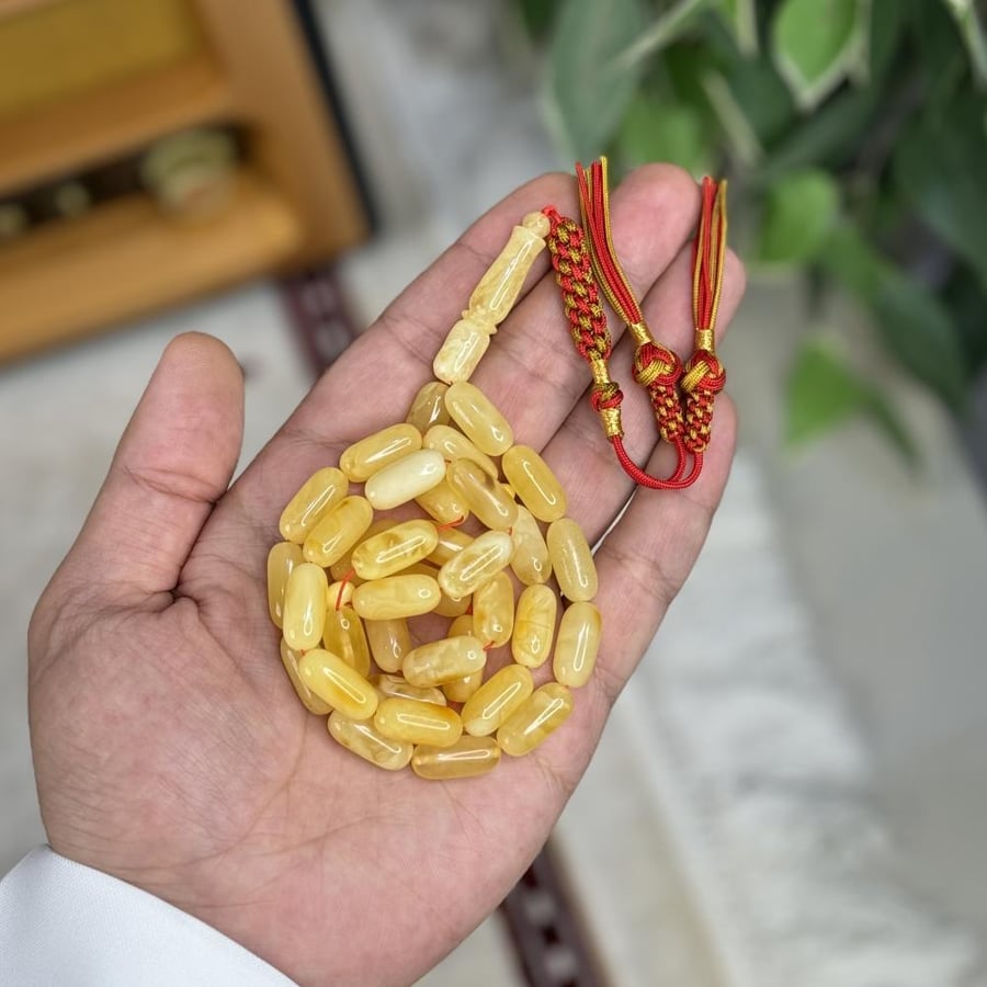 سبحة كهرمان طبيعي K002