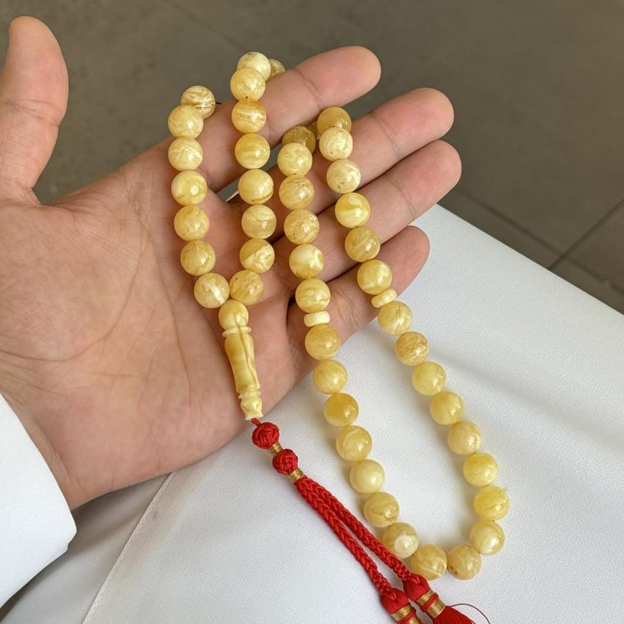 سبحة كهرمان طبيعي