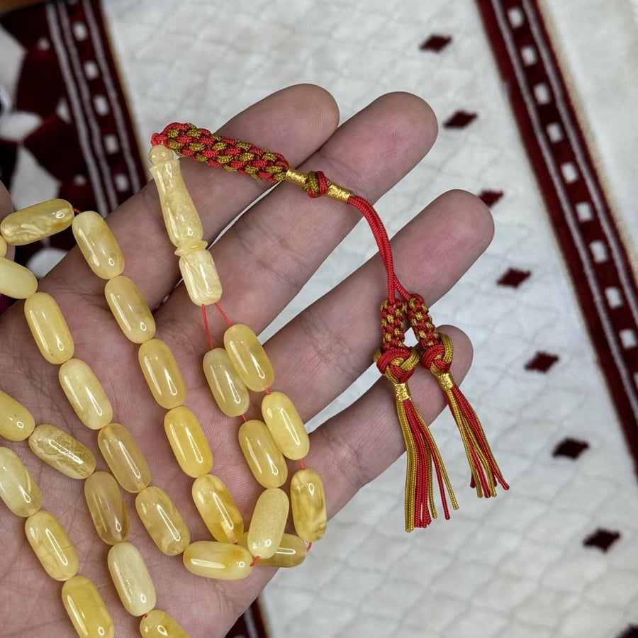 سبحة كهرمان طبيعي K002