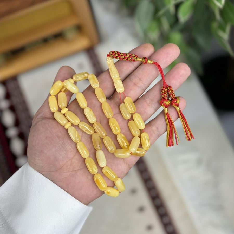 سبحة كهرمان طبيعي K002