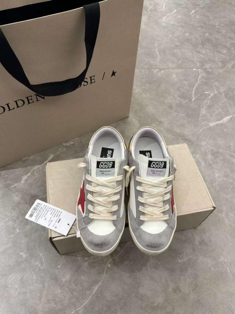 Golden Goose /Red Star / white/Grey/Gold