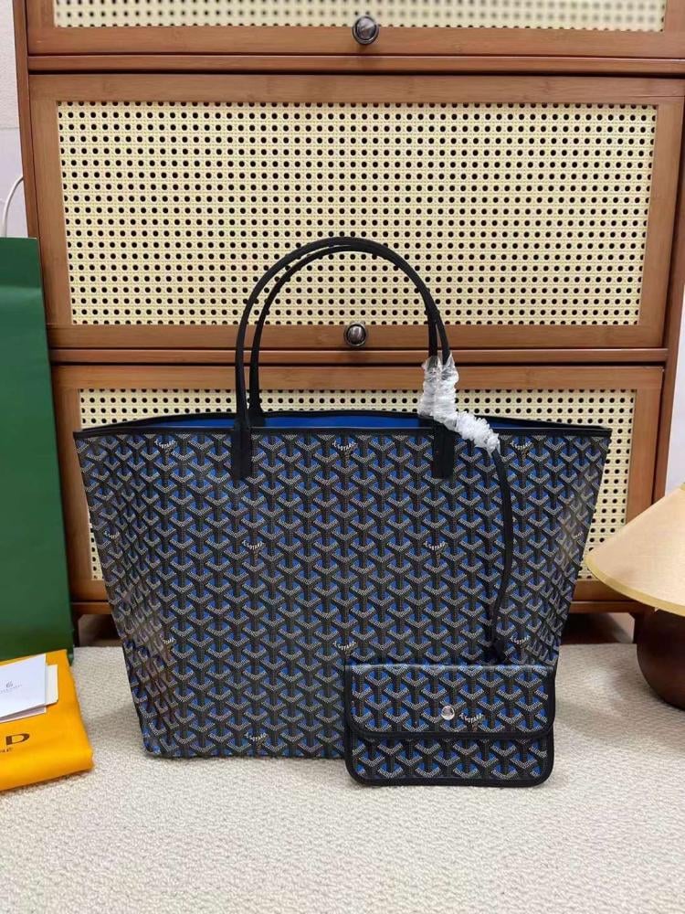 Goyard Goyardine Saint Louis Blue /Black Claire Voie GM
