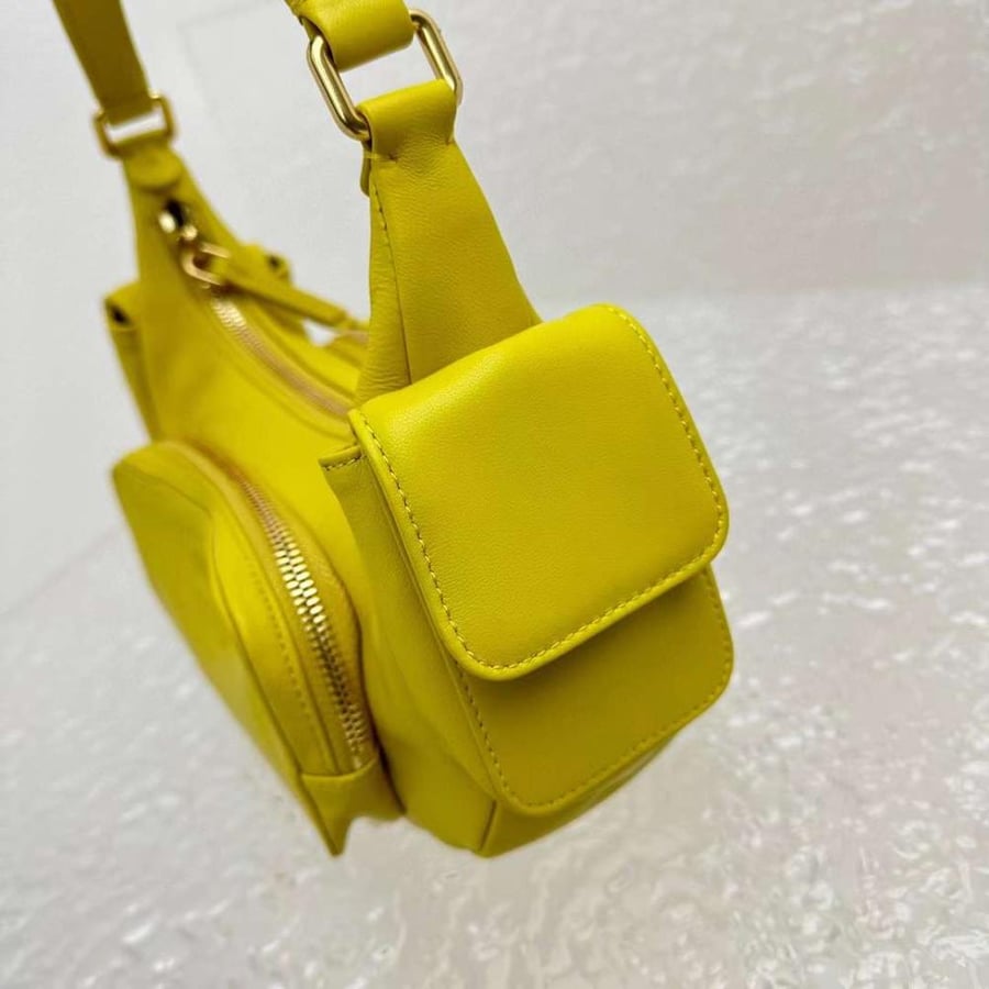 Miu miu Leather Pocket Yellow Bag