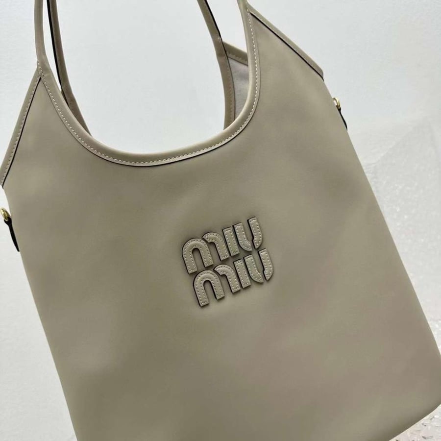 Women's Ivy Leather  Beige Handbag