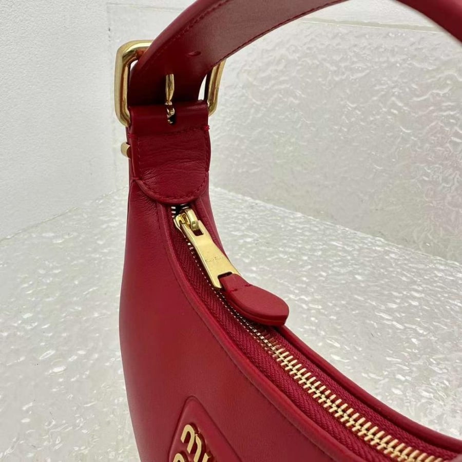 Miu miu  Logo Plaque Leather Shoulder  Red Bag