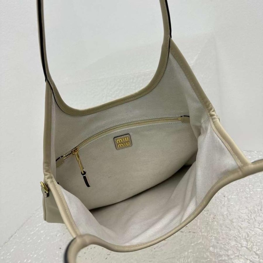 Women's Ivy Leather  Beige Handbag