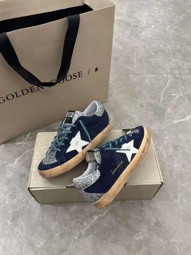 Golden Goose  /Dark Blue /white Star/silver Glitter