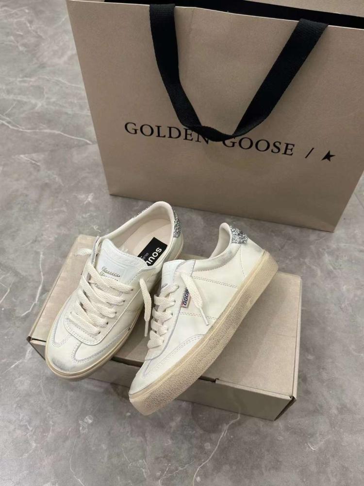 Golden Goose  /white / silver glitter