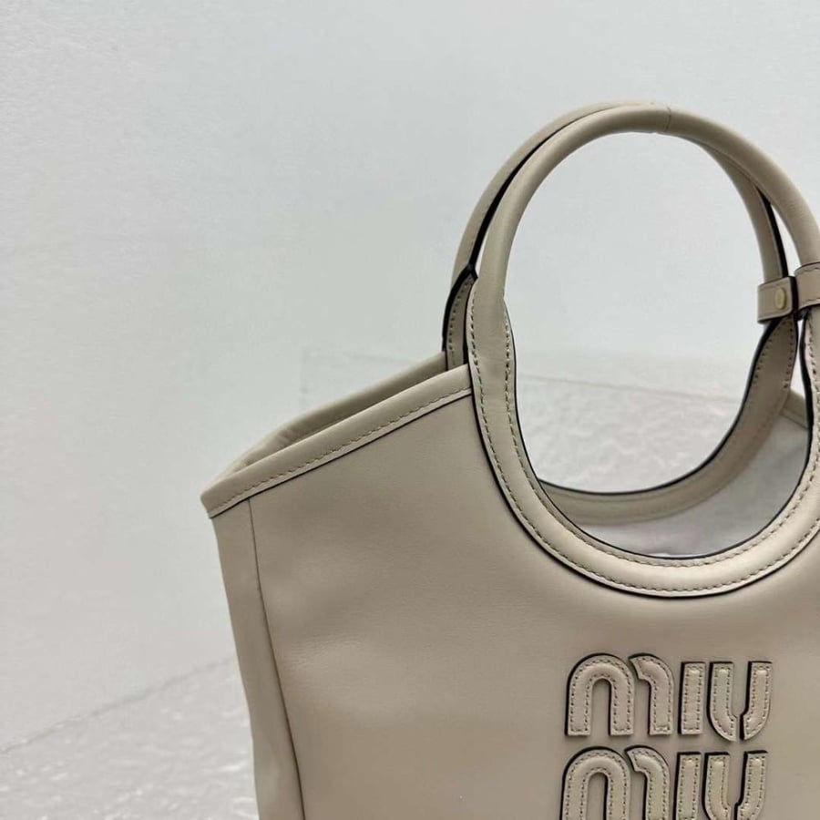 IVY leather Beige bag