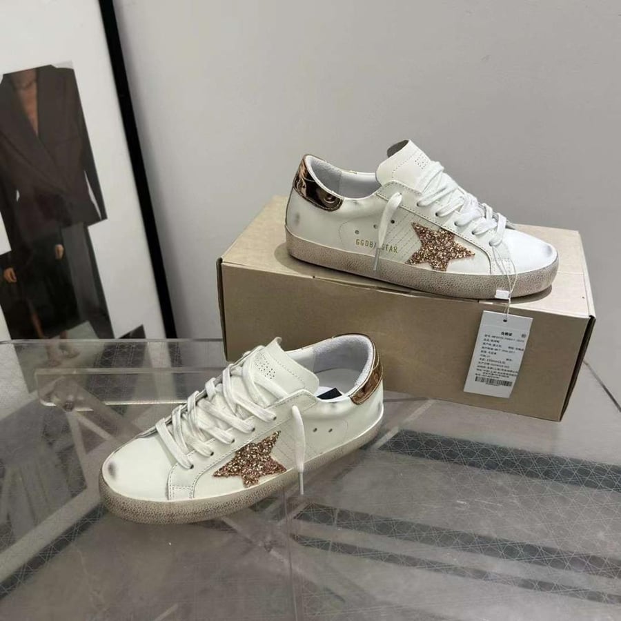 Golden Goose /Gold Glitter Star / White