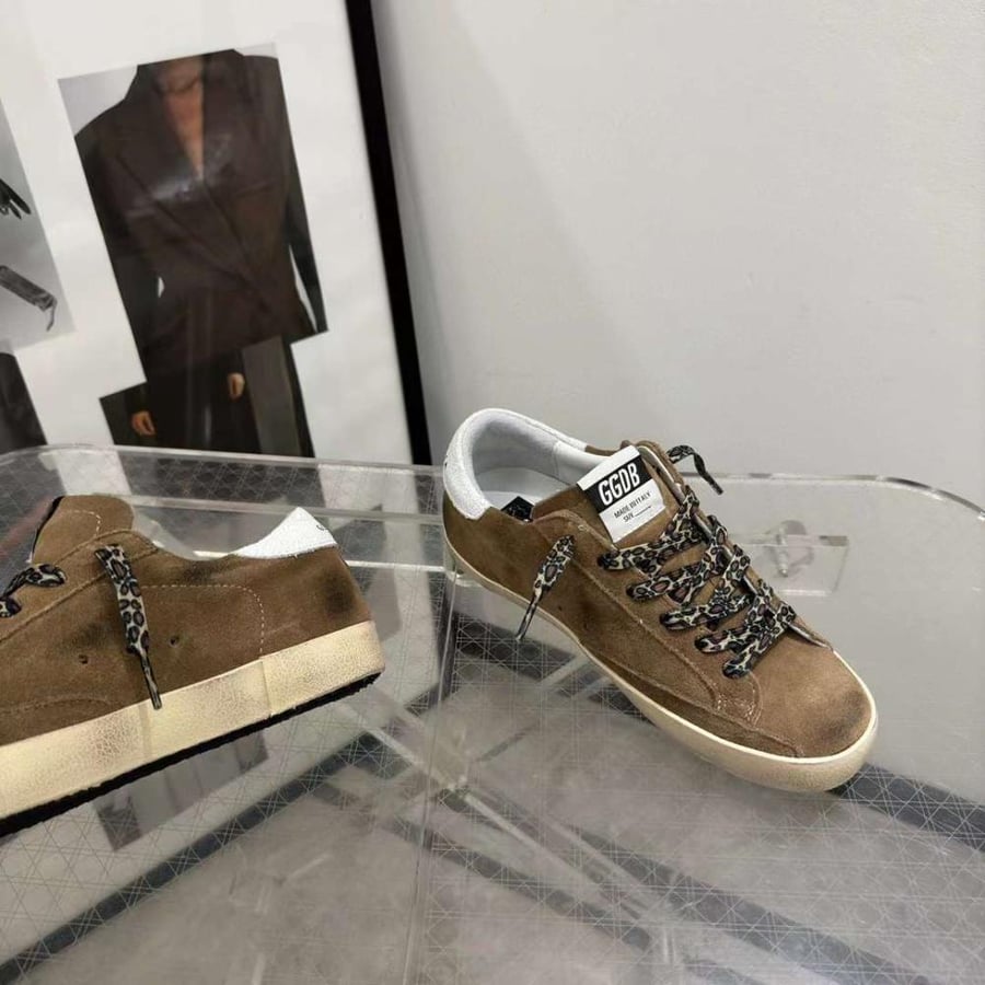 Golden Goose /Brown With Silver Glitter Star
