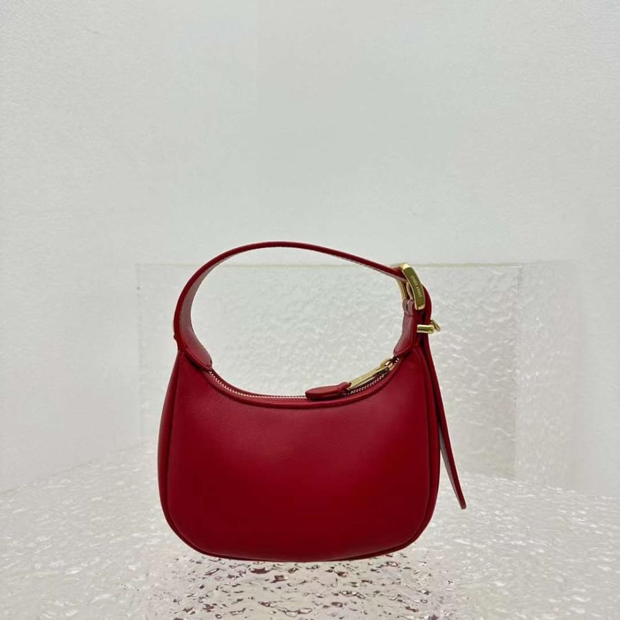 Miu miu  Logo Plaque Leather Shoulder  Red Bag