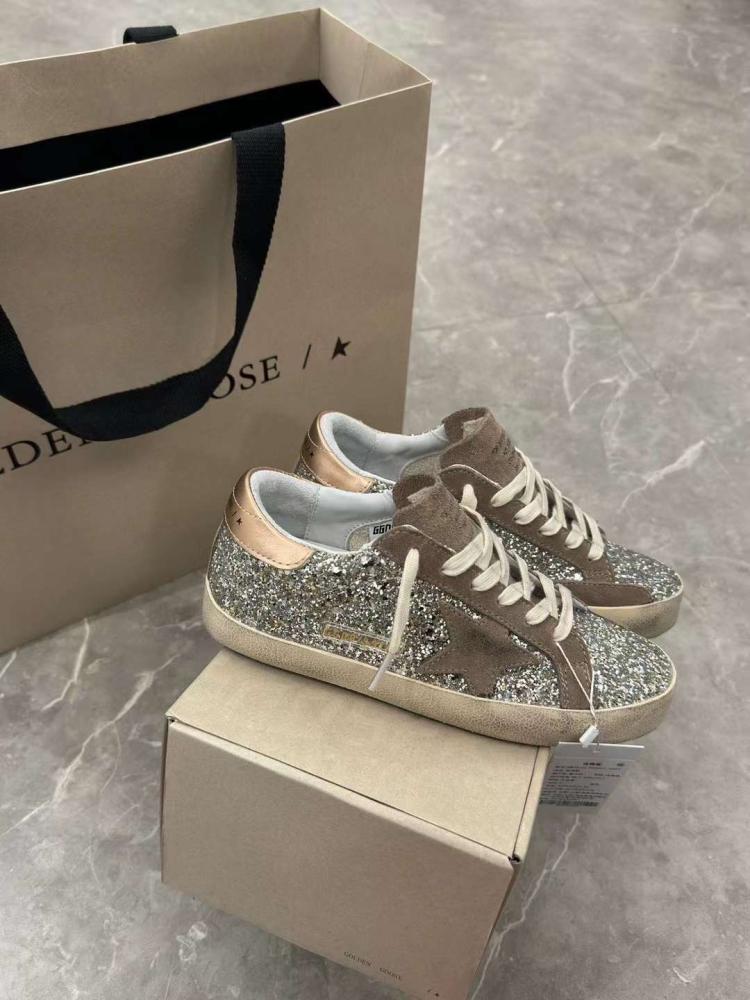 Golden Goose  /Brown Star / Silver Glitter