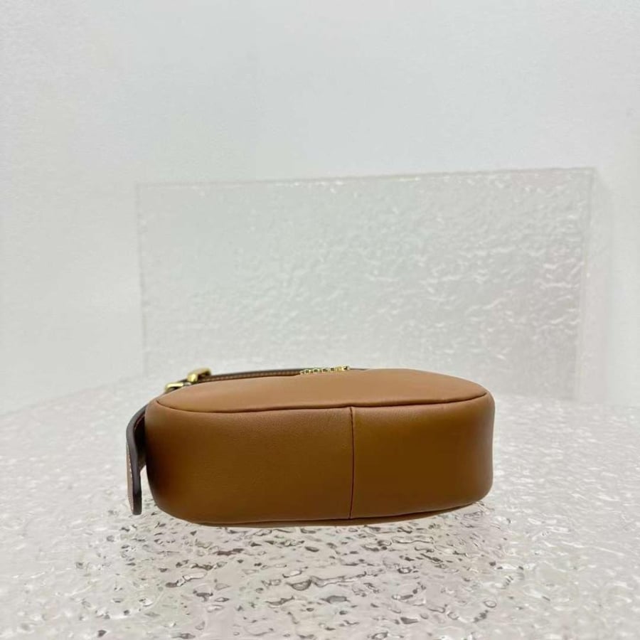 Miu miu  Logo Plaque Leather Shoulder Brown  Bag