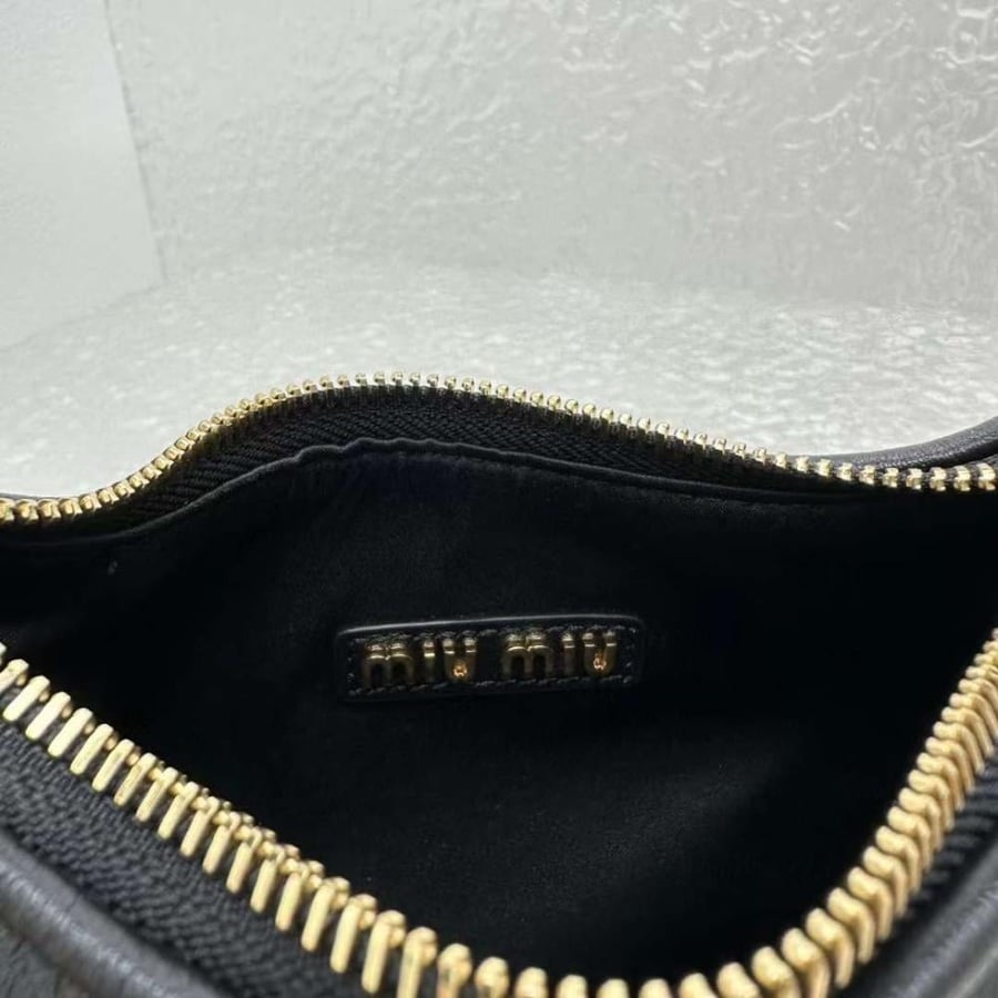 Miu miu  Logo Plaque Leather Shoulder  Black  Bag