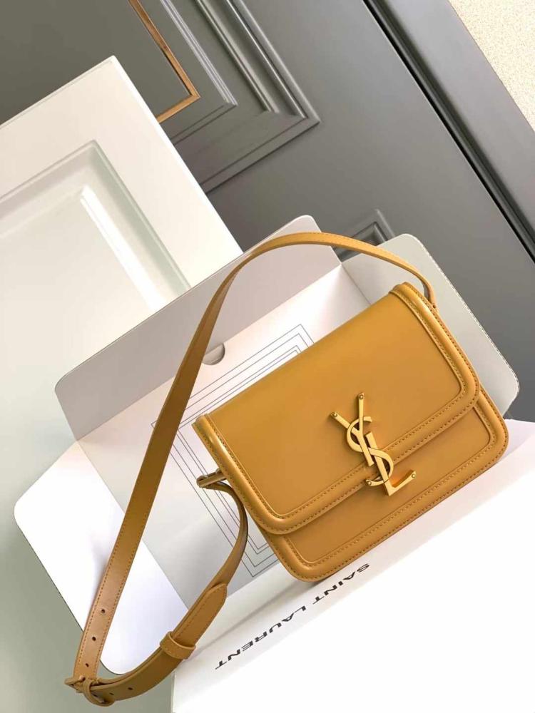 Solferino Small leather crossbody bag yellow