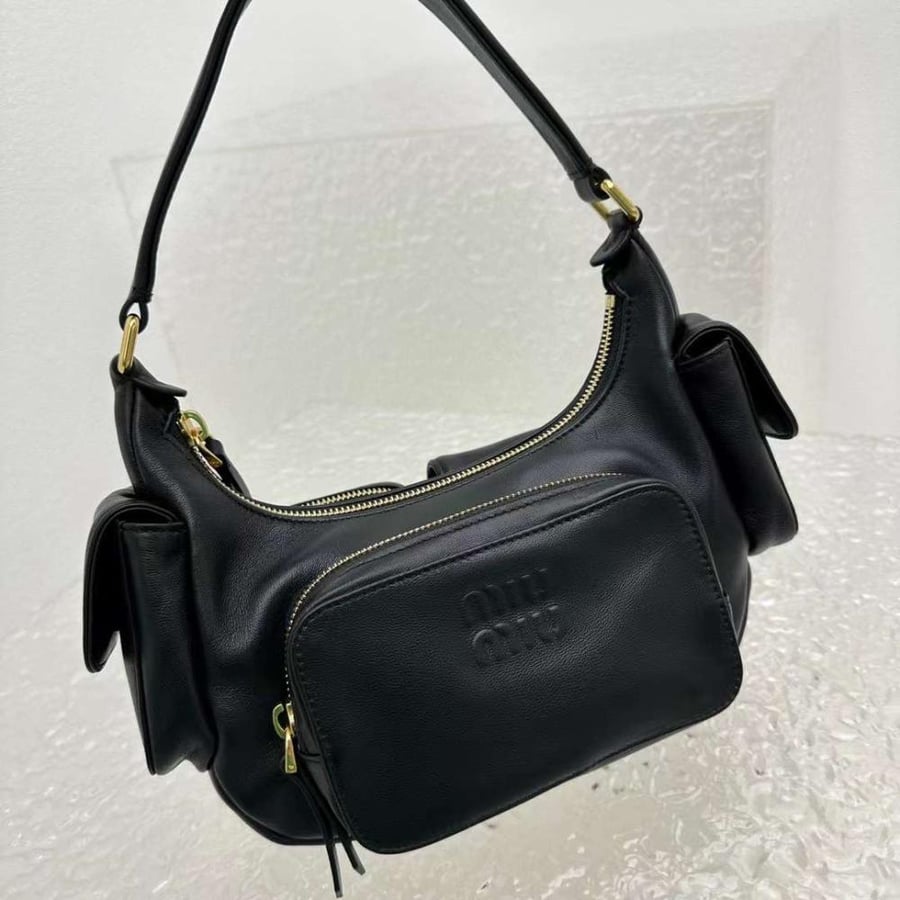 Miu miu Leather Pocket Black Bag