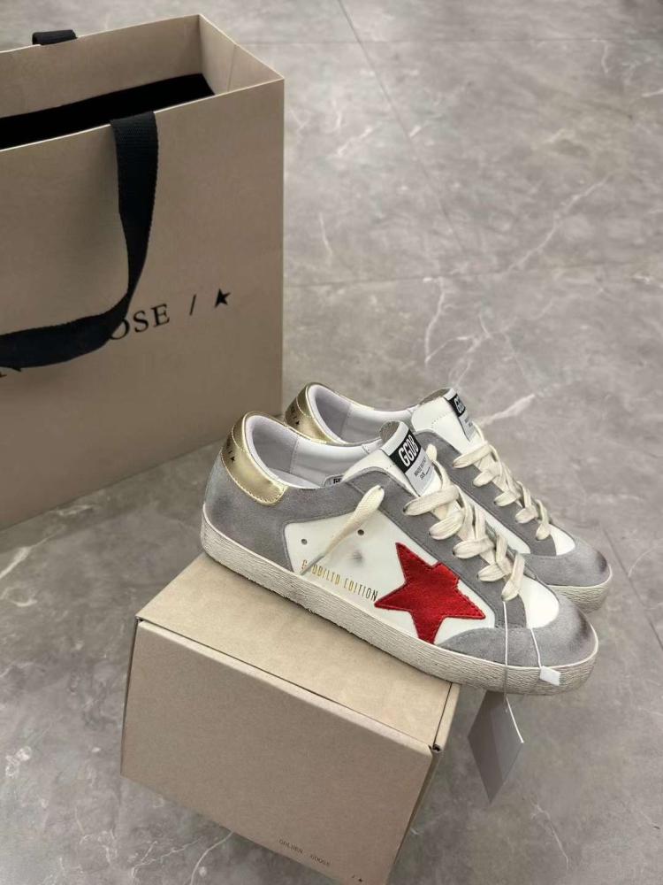 Golden Goose /Red Star / white/Grey/Gold