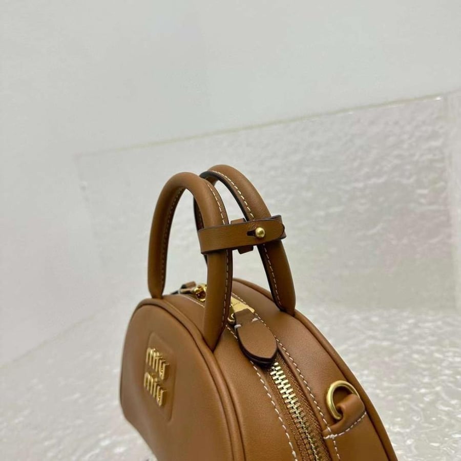 Miu Miu Zip-Up Crossbody  Brown Bag