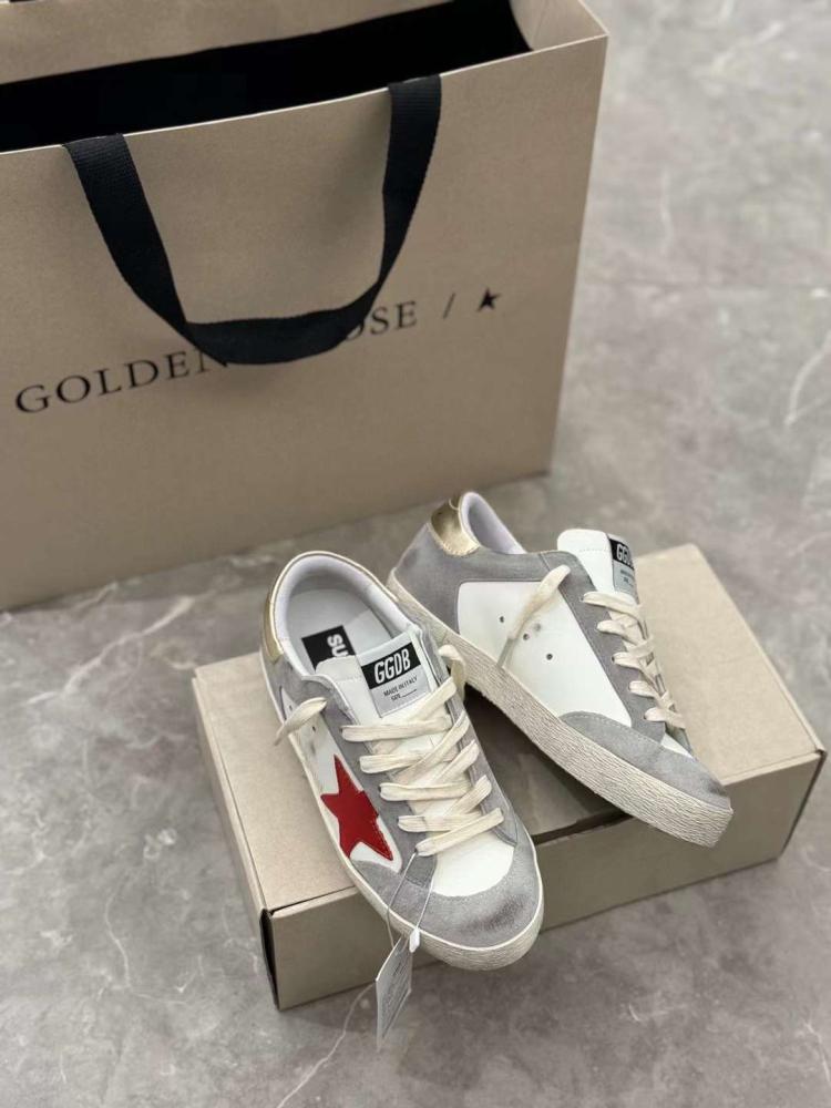 Golden Goose /Red Star / white/Grey/Gold