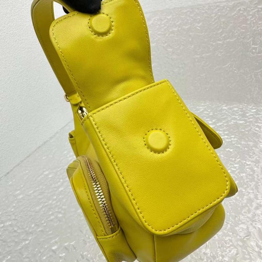 Miu miu Leather Pocket Yellow Bag