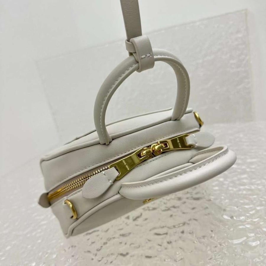 Miu Miu Zip-Up Crossbody White Bag