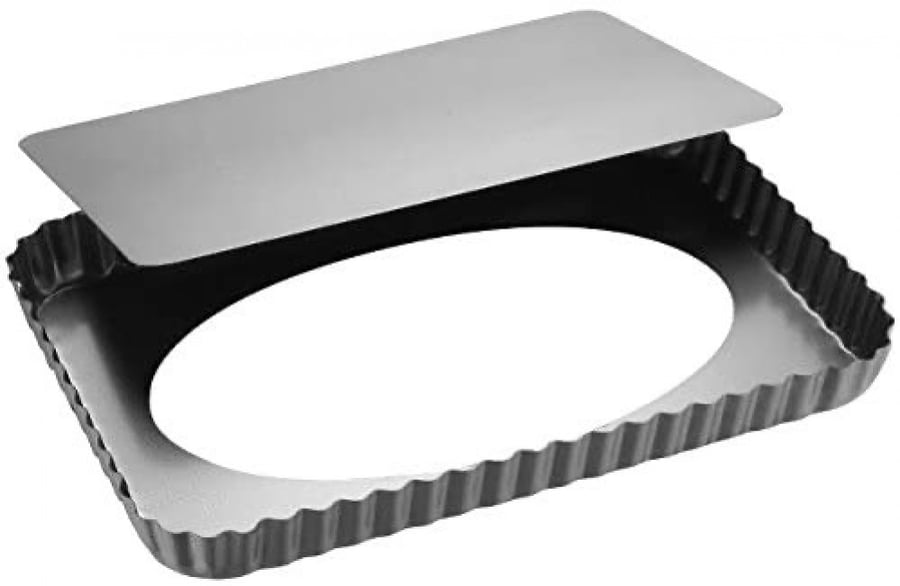 قالب تارت مستطيل بقاعدة متحركة  32*22*3 cm - غير لاصق / Rectangular tart Pan With Removable Bottom Non-Stick