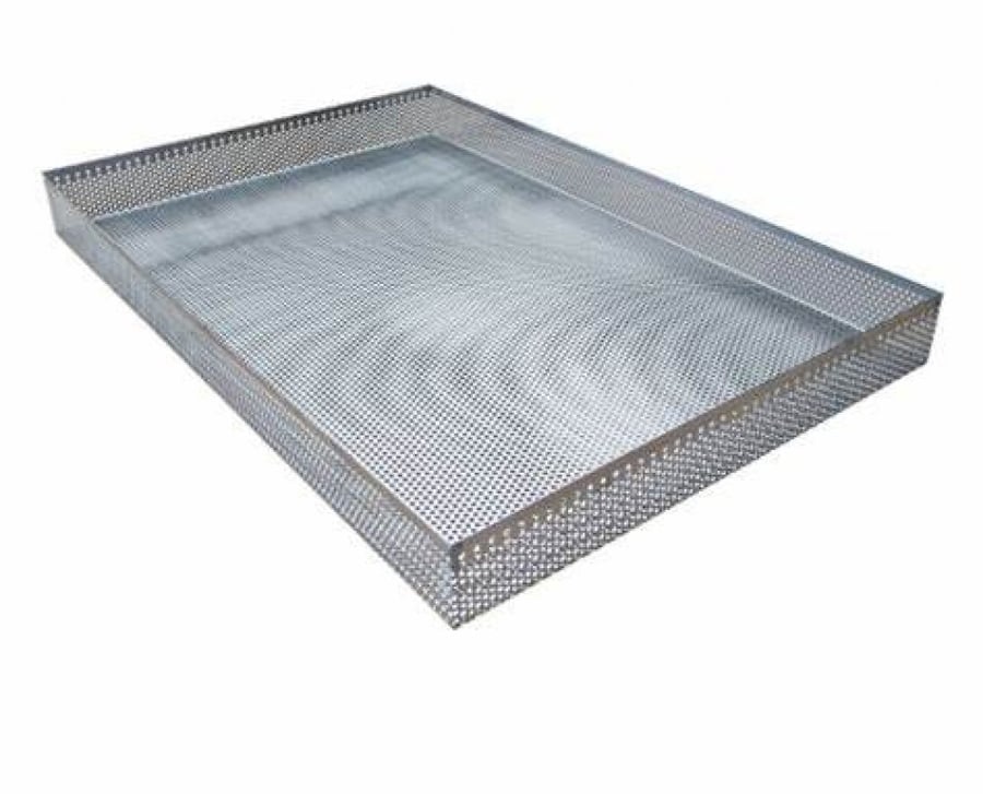 Aluminum oven tray with holes for baked goods