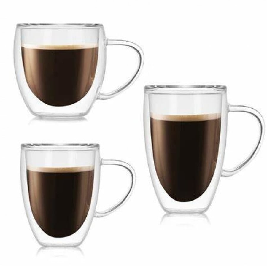 Double wall glass with handle