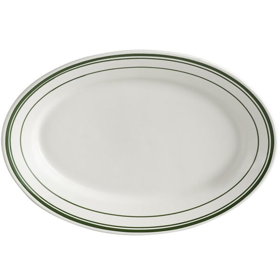 صحن بيضاوي 36*26 سم خط اخضر 4003