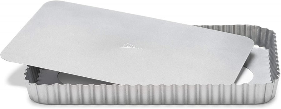 قالب تارت مستطيل بقاعدة متحركة  32*22*3 cm - غير لاصق / Rectangular tart Pan With Removable Bottom Non-Stick
